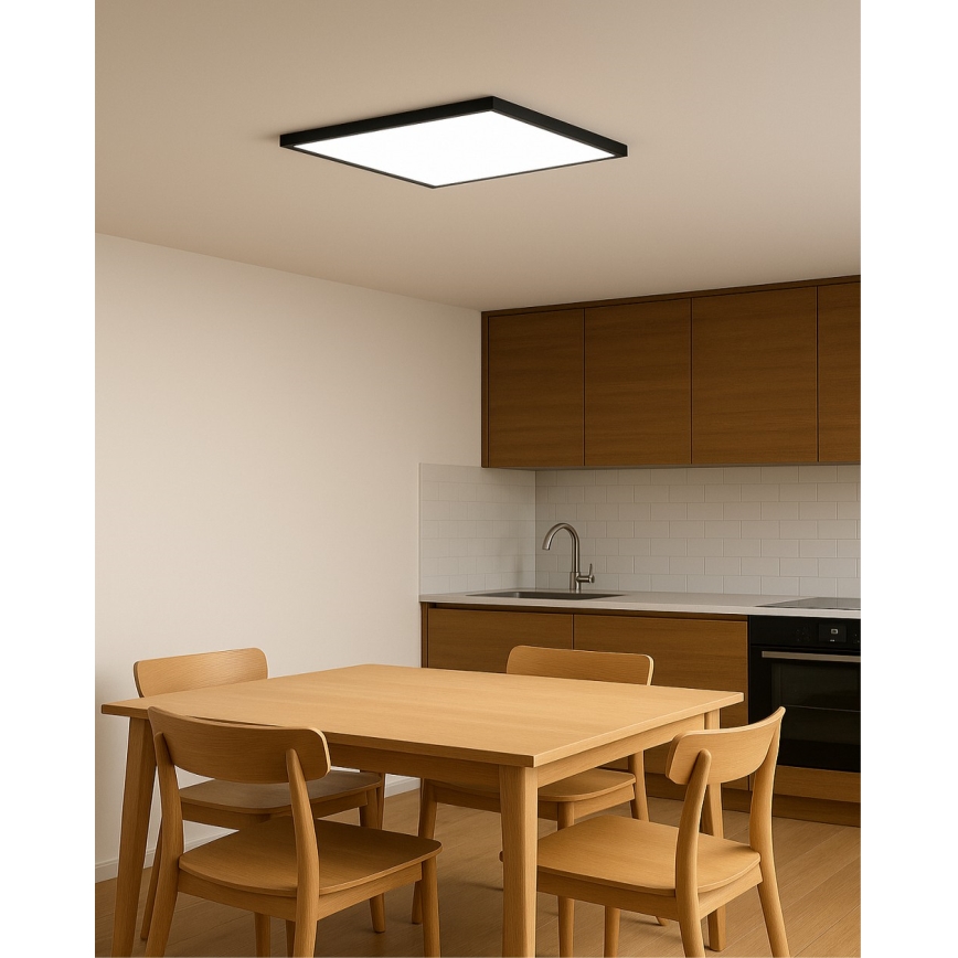 LED Stropní svítidlo LED/40W/230V 3000/4000/6500K 50x50 cm černá